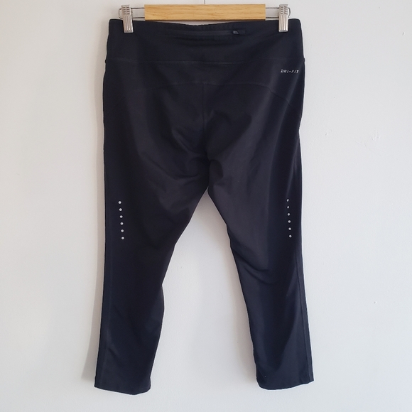 Nike Power Epic Run Compression Black Cropped Leggings Medium - Picture 4 of 12
